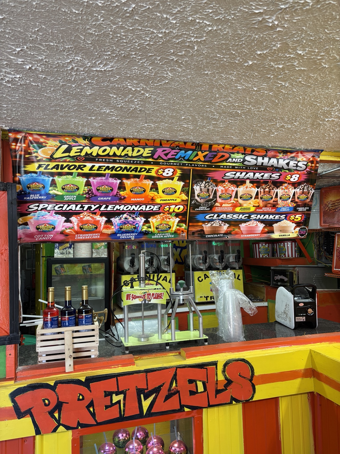 Fresh lemonade and shake station
